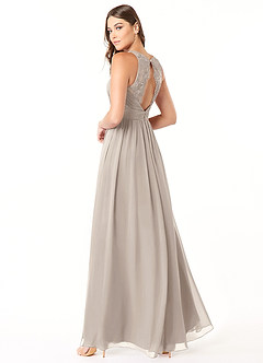 Azazie Luz Bridesmaid Dresses Frost A-Line Lace Chiffon Dress image4