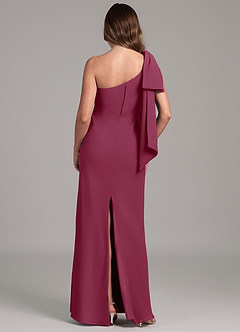 Azazie Capri Bridesmaid Dresses Mulberry A-Line One Shoulder Chiffon Dress image2