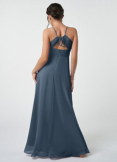 Azazie Avelina Junior Neptune A-Line Pleated Chiffon Dress image3