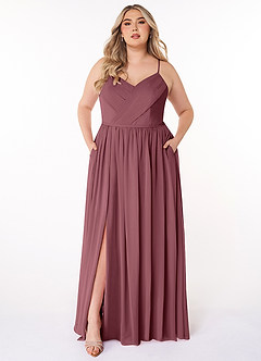 Azazie Cora Bridesmaid Dresses Desert Rose A-Line Pleated Chiffon Dress image6