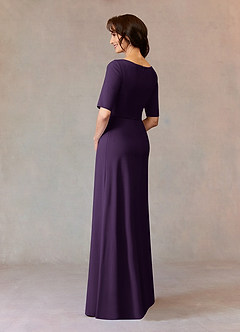 Azazie Joelle Mother of the Bride Dresses Plum A-Line Sequins Stretch Crepe Dress image3