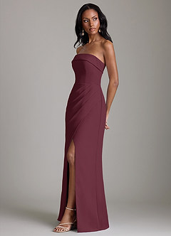 Azazie Aretha Brudepigekjoler En streg Stropløs Chiffon Gulv-længde Kjole image6