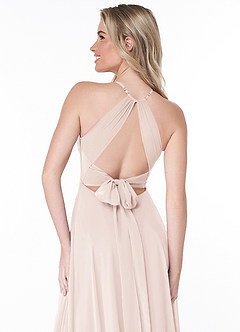 Azazie Evalleen Abiti da Damigella Abito A-Line in Chiffon Plissettato Petalo Di Rosa image3