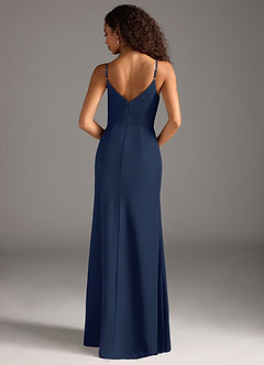 Azazie Deandra Bridesmaid Dresses Dark Navy Mermaid Pleated Chiffon Dress image6