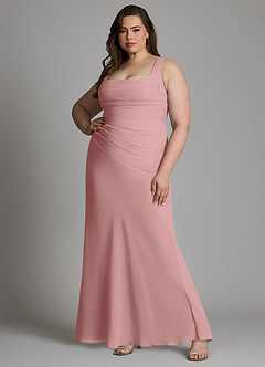 Azazie Agustina Bridesmaid Dresses Dusty Rose Mermaid Corset Chiffon Dress image8