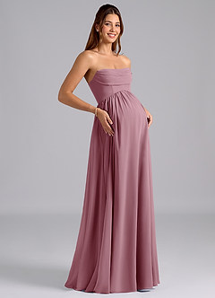 Azazie Saige Maternity Bridesmaid Dresses A-Line Pleated Chiffon Floor-Length Dress image8
