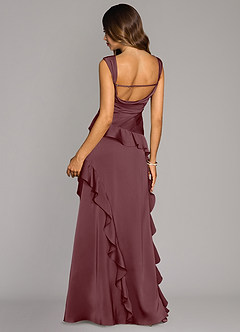 Azazie Sloane Bridesmaid Dresses Sangria A-Line Sweetheart Neckline Stretch Satin Dress image2