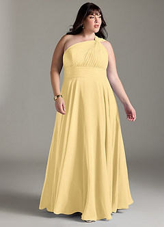 Azazie Charlize Bridesmaid Dresses Butter A-Line One Shoulder Chiffon Dress image9