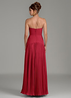 Azazie Yuliana Bridesmaid Dresses Scarlet A-Line Strapless Chiffon Dress image2