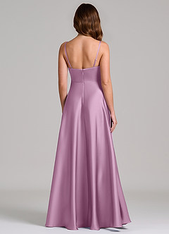 Azazie Amani Bridesmaid Dresses Wisteria A-Line Pleated Stretch Satin Dress image5