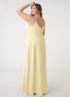 Azazie Daenerys Abiti da Damigella Abito A-Line in Chiffon con Scollo a Cappuccio Sorbetto Al Limone image11