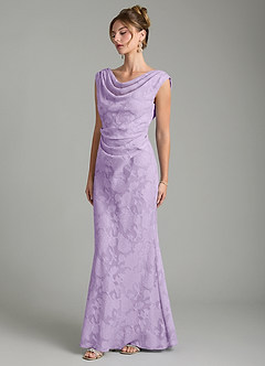Azazie Kieryn Bridesmaid Dresses Lilac Mermaid Pleated Floral Burnout Dress image3