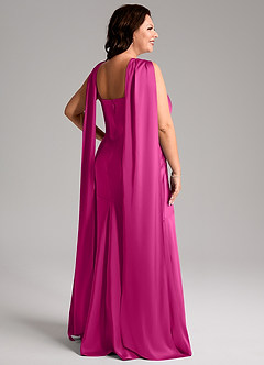 Azazie Kinsley Vestidos de damas de honor Vestido de Fucsia de Satén Elástico de Corte Sirena con Corte Lateral image9