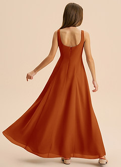 Azazie Lambie Junior Paprika A-Line Pleated Chiffon Dress image8
