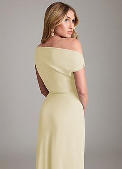 Azazie Emerson Brudtärnklänningar Klä av Tubklänning i Chiffong Av axeln Citronsorbet image3