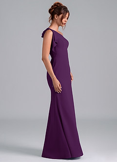 Azazie Rinna Bridesmaid Dresses Grape Mermaid One Shoulder Chiffon Dress image5