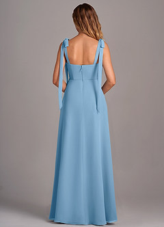 Azazie Debra Bridesmaid Dresses Steel Blue A-Line with Pockets Chiffon Convertible Dress image3