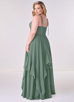 Barbie ♥ Azazie Bridesmaid Dresses Eucalyptus A-Line Bow Chiffon Dress image7