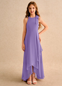 Azazie Boop Girls Formal Abiti da Ragazza di Fiori Abito A-Line in Chiffon Fiocco Tahiti image3