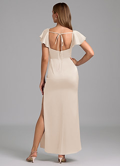 Azazie Demia 신부 들러리 드레스 쉬스 스윗하트 네크라인 스트레치 새틴 발목 길이 드레스 image6