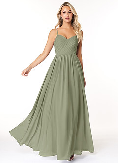 Azazie Lisbon Final Sale Pistachio A-Line Sweetheart Neckline Chiffon Dress image3