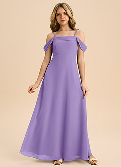 Azazie Anselie Junior Tahiti A-Line Off the Shoulder Chiffon Dress image1
