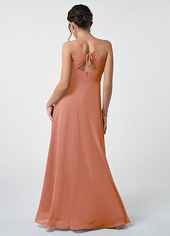Azazie Avelina Junior MAI TAI A-Line Pleated Chiffon Dress image3