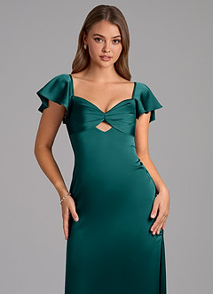 Azazie Demia Bridesmaid Dresses Peacock Sheath Sweetheart Neckline Stretch Satin Dress image7