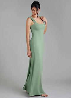 Azazie Ariel Brautjungfernkleider Meerjungfrau-Linie Rechteckiger Ausschnitt Premium Stretch Jersey Kleid Matcha image8