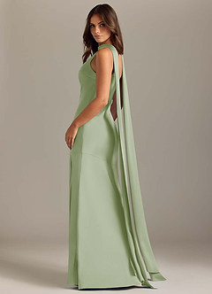 Azazie Kinsley Bridesmaid Dresses Dusty Sage Mermaid Side Slit Stretch Satin Dress image6