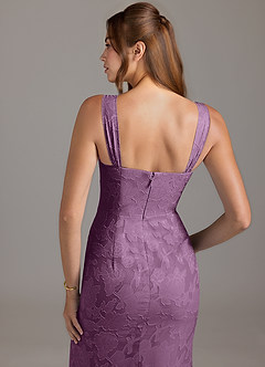 Azazie Denice Bridesmaid Dresses Wisteria A-Line Pleated Floral Burnout Dress image2