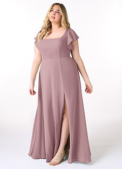 Azazie Bondi Bridesmaid Dresses Dusty Rose A-Line Ruffled Chiffon Dress image9
