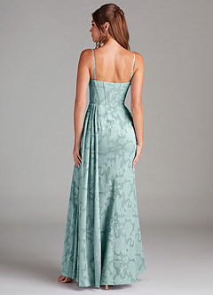 Azazie Denisa Vestidos de damas de honor Vestido de Neblina de Devorado Floral de Corte Recto con Plisado image2