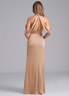 Azazie Bonny Bridesmaid Dresses English Rose Mermaid Off the Shoulder Stretch Satin Dress image2