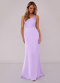 Barbie ♥ Azazie Bridesmaid Dresses Lilac Mermaid Pleated Stretch Satin Dress image1