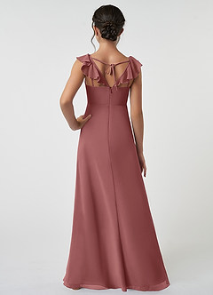 Azazie Amada Junior A-Linie Gestreift Chiffon Kleid Amethyst image2