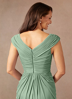 Azazie Lisolette Mother of the Bride Dresses Matcha Sheath Pleated Mesh Dress image8