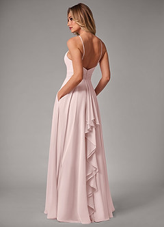Azazie Amalia Bridesmaid Dresses Blushing Pink A-Line Pleated Chiffon Dress image2