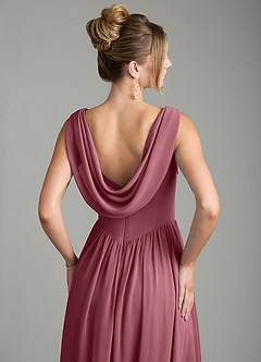 Azazie Novi Bridesmaid Dresses Desert Rose A-Line Pleated Chiffon Dress image2