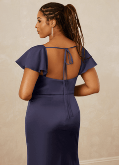 Christian Siriano Bridal for Azazie 1005 Bridesmaid Dresses Stormy Sheath Sweetheart Neckline Stretch Satin Dress image16