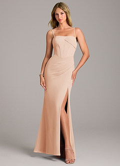 Azazie Chantel 신부 들러리 드레스 쉬스 스트랩리스 쉬폰 바닥 길이 드레스 image5