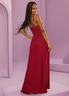 Barbie ♥ Azazie Bridesmaid Dresses Scarlet A-Line with Pockets Chiffon Dress image6