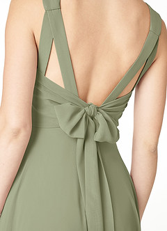 Azazie Julie At-home Try On Dresses Agave A-Line Sweetheart Neckline Chiffon Dress image5