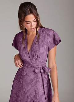 Azazie Ling Bridesmaid Dresses Wisteria A-Line Pleated Floral Burnout Dress image7