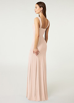 Azazie Alara Bridesmaid Dresses Blushing Pink Sheath Side Slit Stretch Chiffon Dress image5