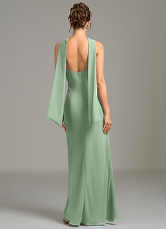 Azazie Cassiana Bridesmaid Dresses Matcha Mermaid Pleated Chiffon Dress image5