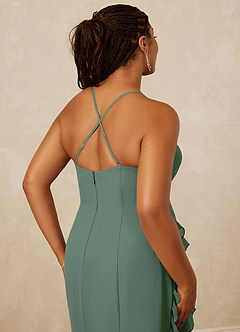 Christian Siriano Bridal for Azazie 1006 Bridesmaid Dresses Eucalyptus Mermaid Ruched Chiffon Dress image16