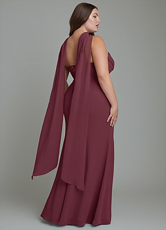 Azazie Sorrel Robes de demoiselle d'honneur Robe Sirène en Mousseline de soie Corset Cabernet image15