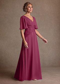 Azazie Milliat Suknie dla Matki Panny Młodej Linia A Koronka Szyfon Długość podłogi Sukienka image2