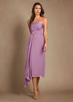Azazie Dinanta Mother of the Bride Dresses Wisteria Column Pleated Chiffon Dress image6